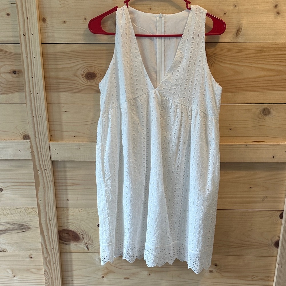 White Sleeveless Eyelet Dress Size S